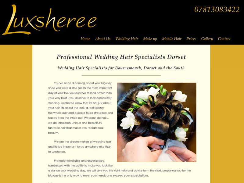 Mobile and Bridal Hairdresser Website