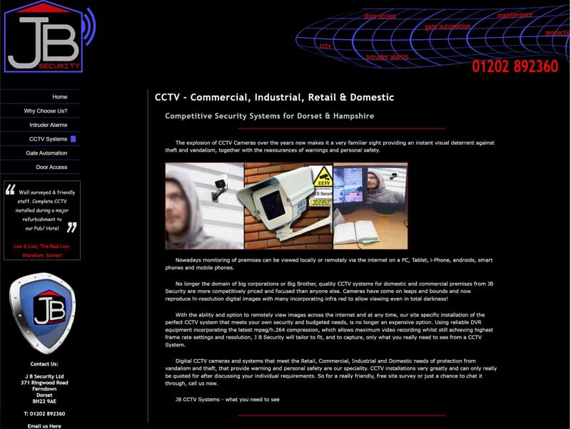 Security Alarms CCTV Website